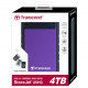 External HDD|TRANSCEND|StoreJet|4TB|USB 3.0|Colour Purple|TS4TSJ25H3P