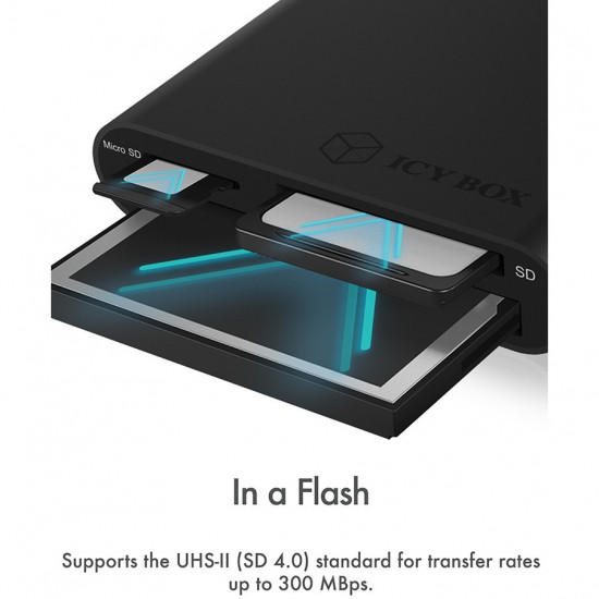 CardReader USB3.0 CF/SD/MicroSD ICY BOX Hostanschluss passiv Black