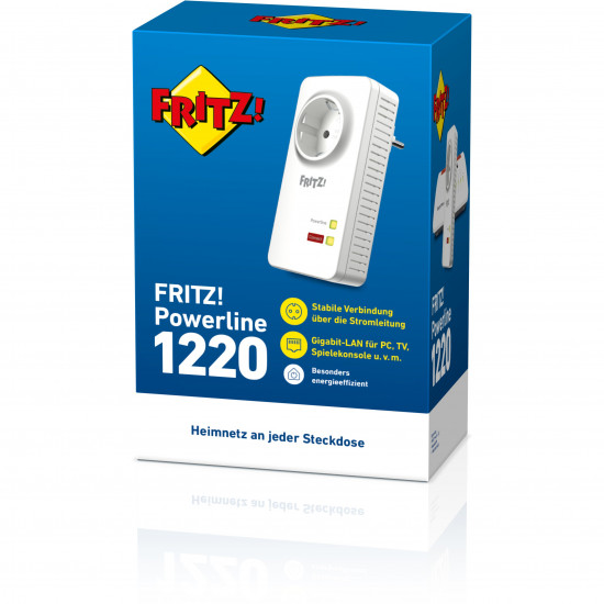 INTD AVM FRITZ! Powerline 1220E - Bridge - GigE, HomePlug AV (HPAV) 2.0, IEEE 1901