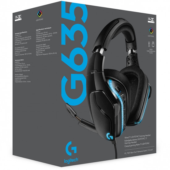 HEADSET GAMING G635/BLACK 981-000750 LOGITECH