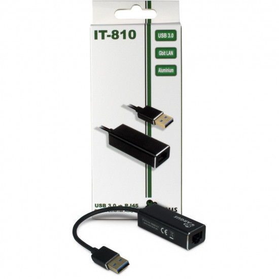 Adapter USB3.0 RJ45 Gigabit Lan 1000 MBit/s Inter-Tech Black