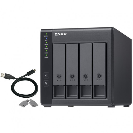 4-Bay QNAP TR-004 - 2.5/3.5 Zoll - Serial ATA II - 0,1,5,10,JBOD - 3.2 Gen 1 (3.1 Gen 1) - USB Typ-C Geh use