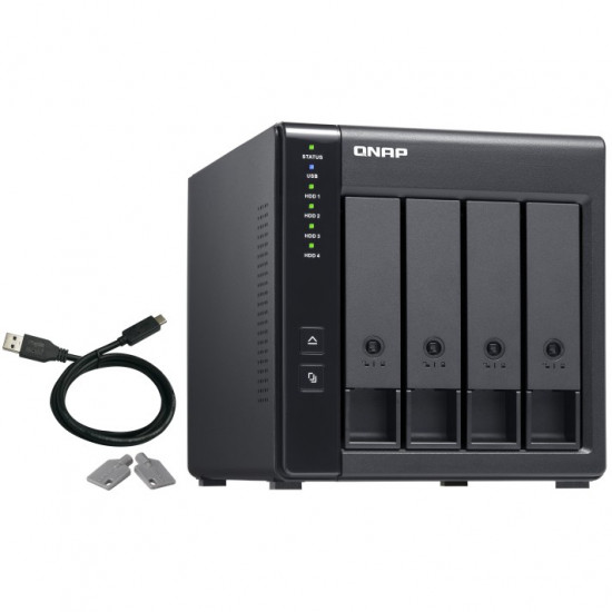 4-Bay QNAP TR-004 - 2.5/3.5 Zoll - Serial ATA II - 0,1,5,10,JBOD - 3.2 Gen 1 (3.1 Gen 1) - USB Typ-C Geh use