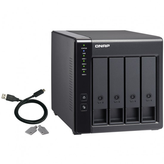 4-Bay QNAP TR-004 - 2.5/3.5 Zoll - Serial ATA II - 0,1,5,10,JBOD - 3.2 Gen 1 (3.1 Gen 1) - USB Typ-C Geh use