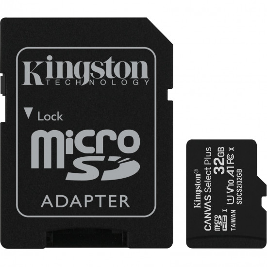 32GB Kingston Canvas Select Plus MicroSDHC 100MB/s +Adapter