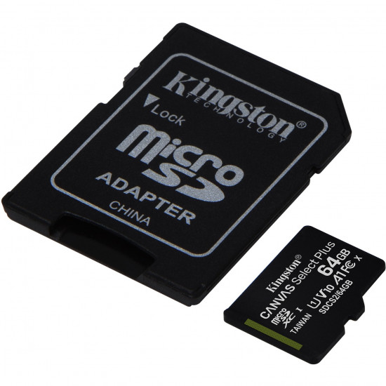 64GB Kingston Canvas Select Plus MicroSDXC 100MB/s +Adapter