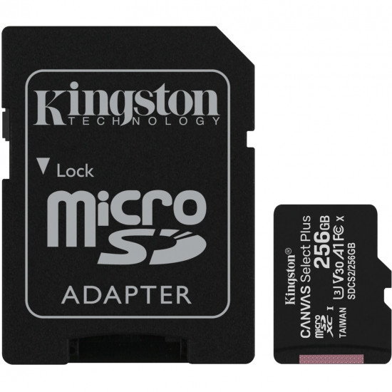 256GB Kingston Canvas Select Plus MicroSDXC 100MB/s +Adapter