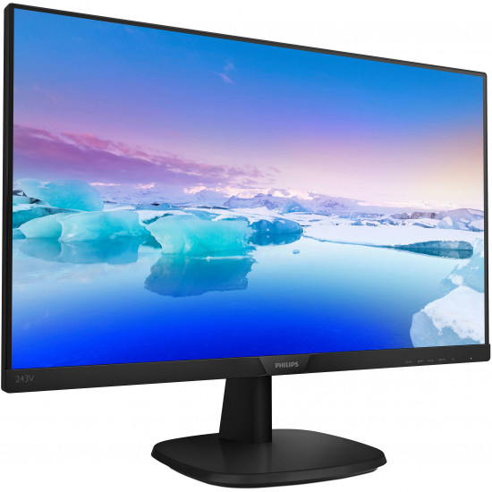 61cm/24'' (1920x1080) Philips V-Line 243V7QDAB 16:9 4ms DVI HDMI USB VGA VESA Speaker Full HD Black