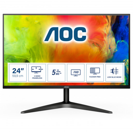 59,9cm/23,6'' (1920x1080) AOC 24B1H 16:9 5ms VGA HDMI Full HD Black