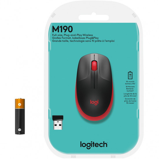 Logitech M190 optisch wireless Red