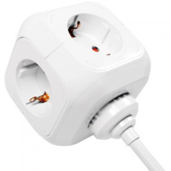 USB Charger Power Cube Steckdose AC 250V 2xUSB 4xSteckdose Kabell nge 1,4m LogiLink White