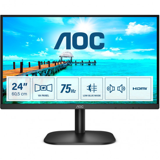 60cm/24'' (1920x1080) AOC Basic-Line 24B2XDAM 16:9 4ms HDI VGA DVI VESA Speaker Full HD Black