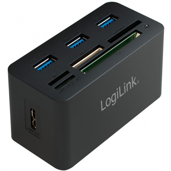 HUB All-in-One CardReader LogiLink SuperSpeed 3xUSB microSD/SD passiv Black