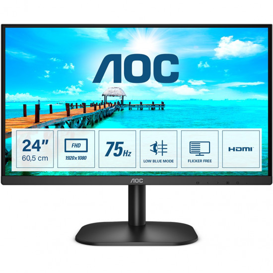 60cm/24'' (1920x1080) AOC 24B2XHM2 - B2 Series 16:9 4ms HDMI VGA VESA Full HD Black