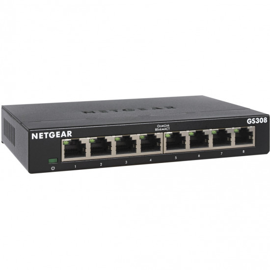 Netgear GS308-300PES - Unmanaged - L2 - Gigabit Ethernet (10/100/1000) - Wandmontage