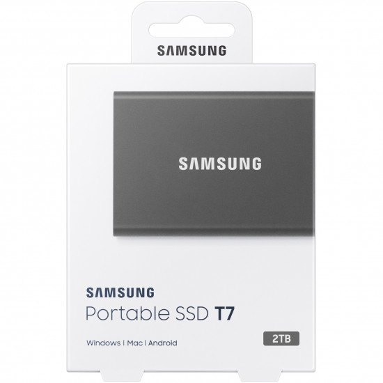 External SSD|SAMSUNG|T7|2TB|USB 3.2|Write speed 1000 MBytes/sec|Read speed 1050 MBytes/sec|MU-PC2T0T/WW