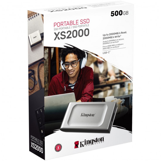 500GB Kingston XS2000 USB 3.2 Gen2 Grau