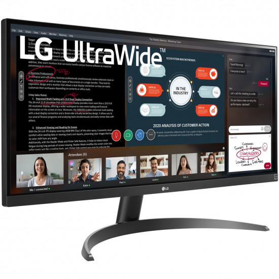 73cm/29'' (2560x1080) LG 29WP500-B 21:9 5ms IPS 2xHDMI VESA UWFHD Black