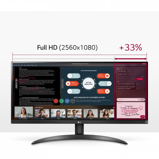 73cm/29'' (2560x1080) LG 29WP500-B 21:9 5ms IPS 2xHDMI VESA UWFHD Black