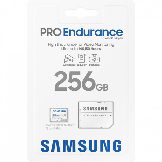 256GB Samsung PRO Endurance MicroSD 100MB/s +Adapter