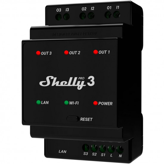 Home Shelly Relais inchPro 3inch WLAN LAN 3x 16A 3 Kan le 3 Phasen Max. 48A BT DIN-Rail