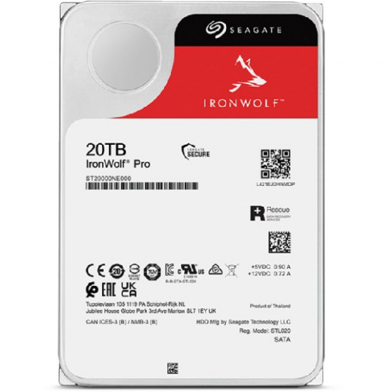 HDD|SEAGATE|IronWolf Pro|20TB|SATA|256 MB|7200 rpm|3,5