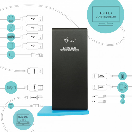 USB 3.0/USB-C Dual HDMI Docking Station