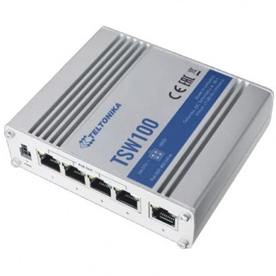 5P Teltonika TSW100 Industrial GSwitch 4x PoE+ (120W)