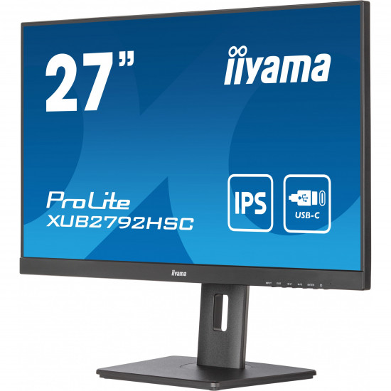 68,6cm/27'' (1920x1080) Iiyama XUB2792HSC-B5 16:9 4ms IPS HDMI DisplayPort USB-C VESA Pivot Speaker Full HD Black