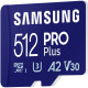 Samsung PRO Plus 512GB microSD UHS-I U3 Full HD 4K UHD 180MB/s Read 130MB/s Write Memory - Micro SD