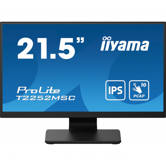 54,6cm/21,5inch (1920x1080) Iiyama T2252MSC-B2 FHD IPS 5ms USB HDMI DP VESA Black