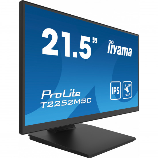 54,6cm/21,5inch (1920x1080) Iiyama T2252MSC-B2 FHD IPS 5ms USB HDMI DP VESA Black