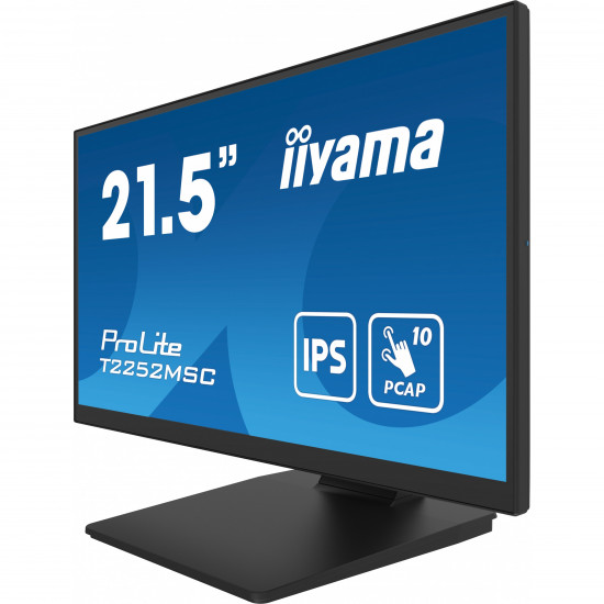 54,6cm/21,5inch (1920x1080) Iiyama T2252MSC-B2 FHD IPS 5ms USB HDMI DP VESA Black