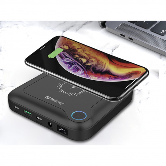 Laptop Powerbank All-in-1 Sandberg 24000mAh 1xUSB-A 2xUSB-C Black