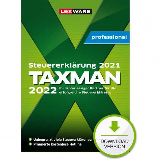 Lexware Taxman professional 2022 - 7 Device, ESD-Download ESD