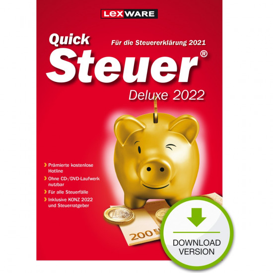 Lexware QuickSteuer Deluxe 2022 - 10 Device - ESD-Download ESD