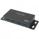 HUB 4Port LogiLink SuperSpeed montierbar aktiv mit Netzteil Black