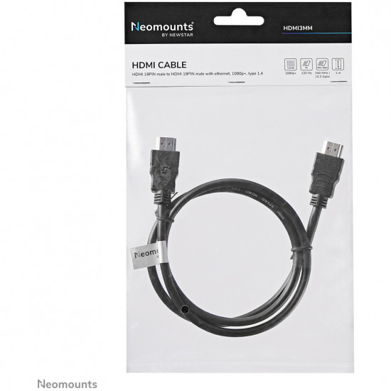 HDMI 14 Kabel, High speed, HDMI 19 Pins M/ M, 1 Meter KG HDMI3MM Neomounts