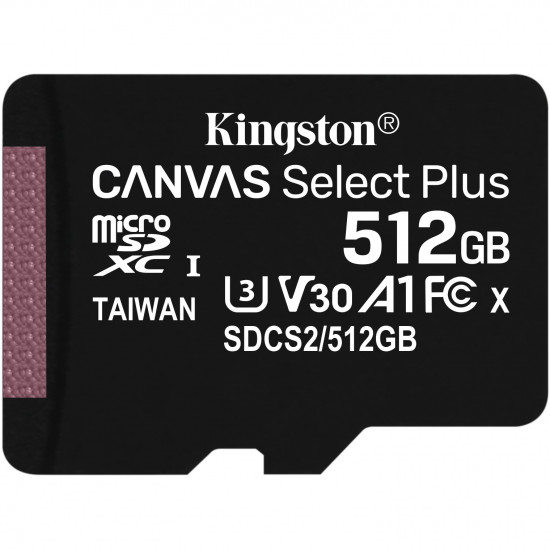 CARD 512GB Kingston Canvas Select Plus MicroSDXC 100MB/s +Adapter