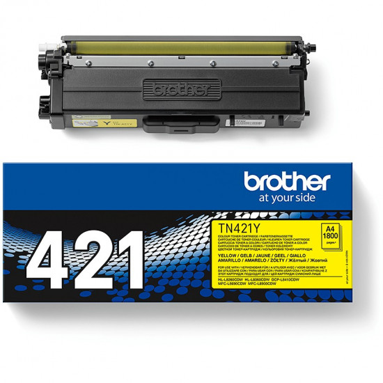 TON Brother Toner TN-421Y Gelb bis zu 1.800 Seiten nach ISO 19798