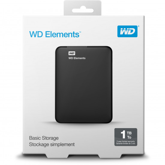 External HDD|WESTERN DIGITAL|Elements Portable|1TB|USB 3.0|Colour Black|WDBUZG0010BBK-WESN