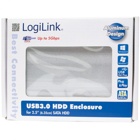 6cm SATA USB3 LogiLink silber