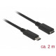 KAB Adapter USB-C USB-C (ST-BU) Verl ngerung 2m DeLOCK Black