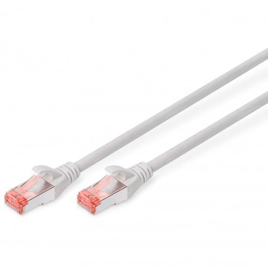 Patchkabel CAT6 RJ45 S/FTP L nge 0,25m, Farbe grey AWG 27/7, Cu, Digitus