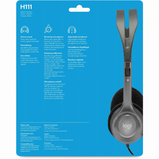 Logitech H111 Stereo Headset On Ear Kabelgebunden