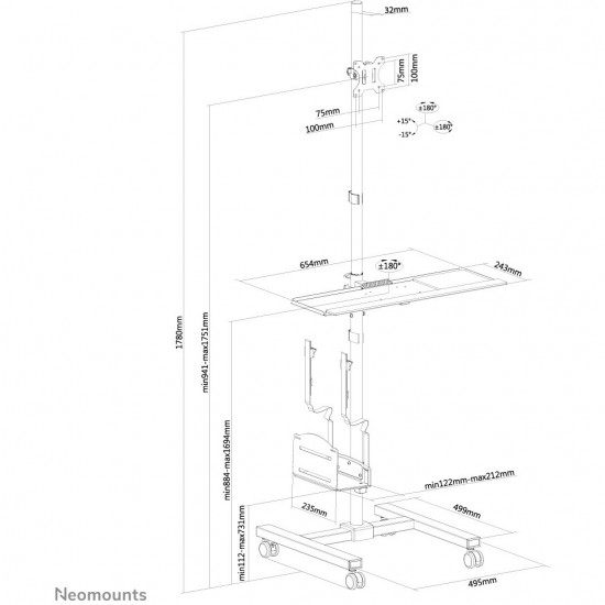 MONITOR ACC MOBILE WORKSTATION/FPMA-MOBILE1700 NEOMOUNTS