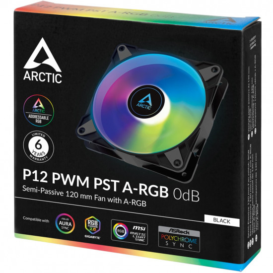 120mm Arctic P12 PWM PST A-RGB Black