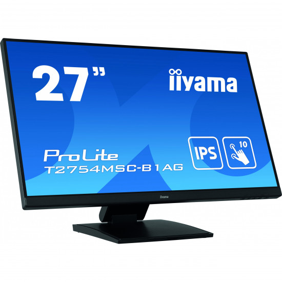 68,6cm/27'' (1920x1080) Iiyama ProLite T2754MSC-B1AG 16:9 FHD IPS Touch 4ms 60Hz HDMI VGA USB VESA Speaker Black