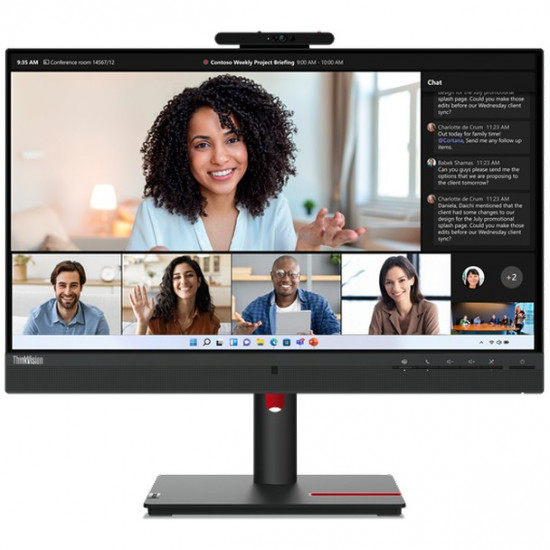 61cm/24inch (1920x1080) Lenovo ThinkVision T24mv-30 16:9 FHD IPS 75Hz 4ms HDMI DP USB-C Speaker Black