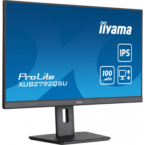 68,5cm/27inch (2560x1440) Iiyama ProLite XUB2792QSU-B6 16:9 WQHD IPS 100Hz 0,4ms HDMI DP USB Pivot Speaker Black